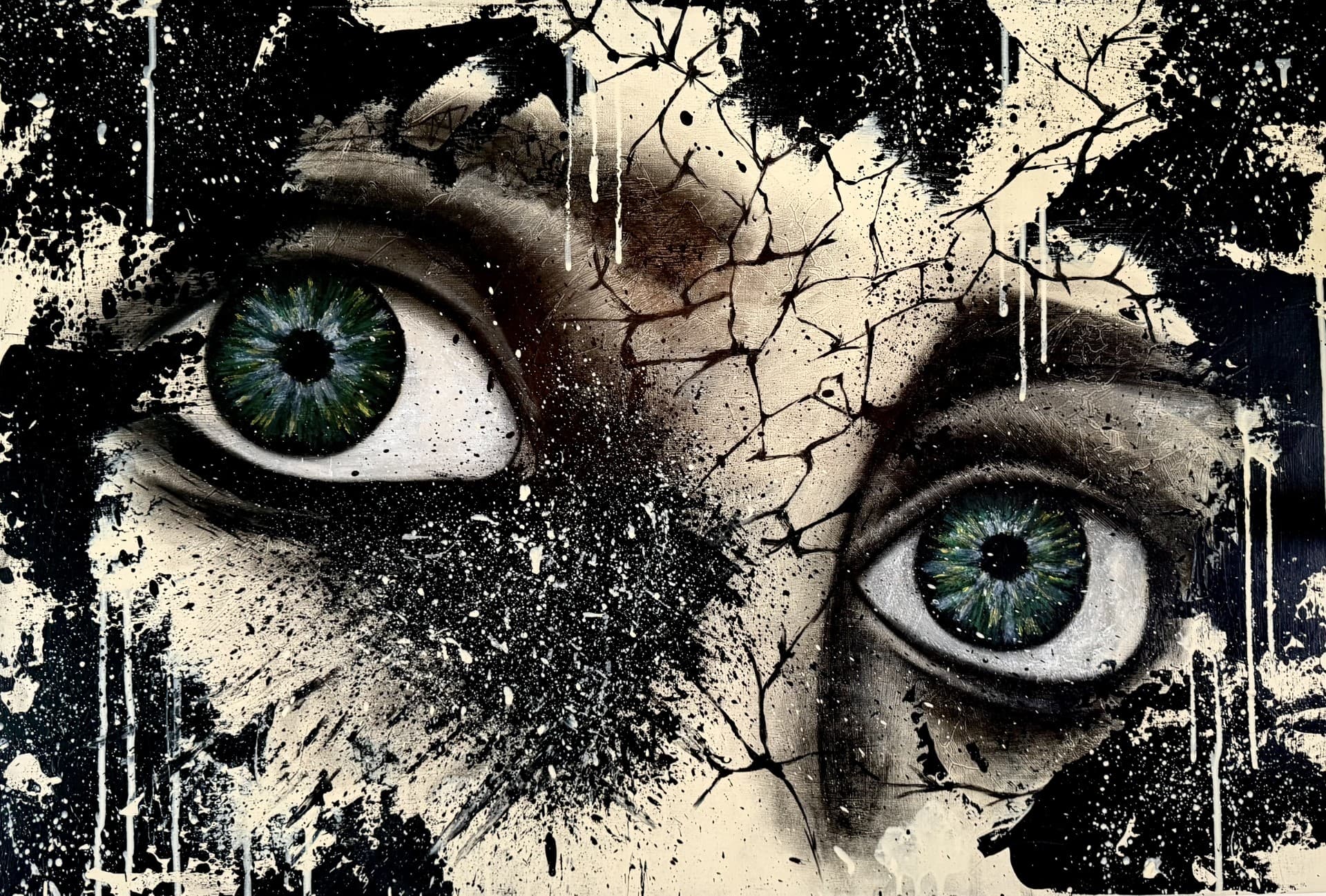Silence, œuvre de Julie Lalonde, technique mixte, exposée au café No Matter What
